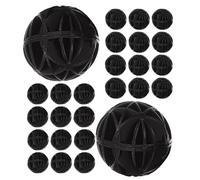 UTHCLO Bio-Balles de Filtration Noires 26 MM 60 Pièces pour Aquarium et Bassin Billes de Biofiltration Réutilisables pour Filtration Eau Claire et Entretien Facile des Piscines et Étangs