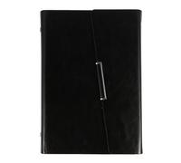 UTHCLO Bloc-notes de Planification en Cuir Pu Noir, Carnet Créatif Simple, Protège Entièrement les Feuilles de Papier, Facile à Ranger pour Bureau et Étudiants