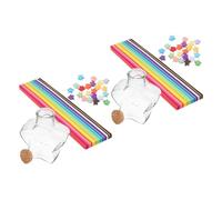 UTHCLO Bocal à Souhaits en Plastique Transparent avec Papier Origami Coloré, Mini-Bouteilles DIY 2 Pièces, Décoration Chambre Fille, Accessoires Décoratifs Maison Cuisine