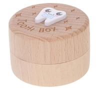 UTHCLO Boîte à Dents de Lait Bois pour Garçon Fille Coffret Souvenir pour Collection de Dents et Cheveux Organisateur Étanche pour Garçons et Filles Boîte Cadeau Mignonne pour Perdues
