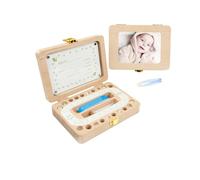 UTHCLO Boîte à Dents De Lait En Bois Bébé Garçon Fille Flacon Pour Conservation Cheveux Compartiments Séparateurs Pour Souvenirs Mémoire Naissance Ensemble