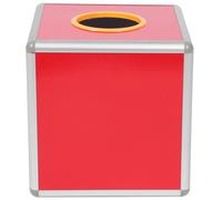 UTHCLO Boîte à Dons en Alliage D'aluminium et Acrylique Rouge Cubique Surface Lisse, Boîte Multifonction pour Loterie et Collecte de Pourboires Lors de Célébrations