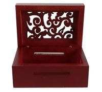 UTHCLO Boîte à Musique à Manivelle DIY 15 Notes en Bois Sculpté, Coffret Vintage en Bois Rouge Perforé, Mécanisme de Remplacement pour Projet Créatif et Décoration Intérieure