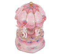 UTHCLO Boîte à Musique Carrousel Manège Rotatif Élégant Vintage en Résine avec Lumière LED Colorée Présent d'anniversaire pour Filles, Centre de Table Noël