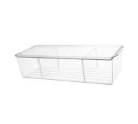 UTHCLO Boîte de Rangement Moyenne Transparente en Pet Couvercle et Compartiments, Plastique Solide, Multifonction Bureau et Armoire à Pharmacie, Organisateur pour Cosmétiques et Remède