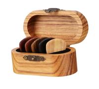 UTHCLO Boîte Rangement Bois pour Médiators de Guitare Bois Naturel Étui Portable pour Accessoires de Performance Coffret Cadeau avec Médiators Colorés et Pratique pour Guitare Acoustique