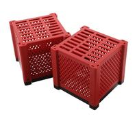 UTHCLO Boîtier de Filtration pour Aquarium 2 Pièces Rouge 115 X 115 X 11 CM en PVC Robuste Cube Filtrant Réutilisable pour Filtre à Eau Purificateur D’Eau pour Bassins et Aquariums