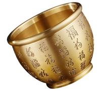 UTHCLO Bol à Trésors en Laiton 9 CM Moyen Bol Décoratif Chinois Vintage pour Décoration de Bureau et Maison Bassin à Trésors Compact Style Rétro Ornement Créatif pour Intérieur