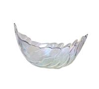 UTHCLO Bol Décoratif En Verre Pour Nourriture Et Fruits Bol à Dessert 20 Cm En Verre Coloré Irisé Design Plume Usage Maison Et Fête Pour Fruits Et Desserts