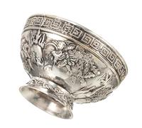 UTHCLO Bol sacrificiel en alliage avec motif dragon et phénix Bol rituel bouddhiste solide et résistant Accessoire de cérémonie et don pour décoration maison antique ethnique