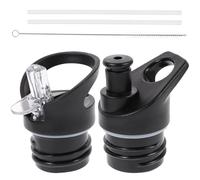 UTHCLO Bouchon pour Bouteille de Sport Noir en Plastique, 2 Pièces, Couvercle de Rechange Buse D'aspiration, pour Camping et Activités en Plein Air