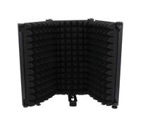 UTHCLO Bouclier Isolation de Microphone Noir Pliable à Trois Panneaux en Abs et Mousse Angle Réglable pour Studio de Diffusion et Radio