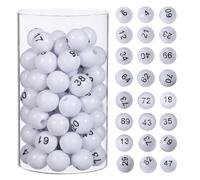 UTHCLO Boules de loterie en Plastique Blanc numérotées Lot de 75 | Design facile à repérer, surface résistante à l’usure et aux chocs, ne se décolore pas facilement, pour événements et