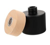 UTHCLO Bouteille Verre Diffuseur Parfum Rechargeable Mat Noir avec Bouchon Bois Flacon Cylindrique sans Feu pour Huiles Essentielles Décor Polyvalent pour Salon et Chambre