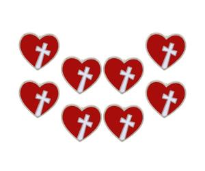UTHCLO Broche Décorative et Bénévoles pour Femmes Symbole de Reconnaissance 8 Pièces en Alliage Rouge de Cœur et Soutien aux Œuvres Caritatives Lors de Funérailles ou Tenues Quotidiennes