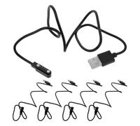 UTHCLO Câble de Charge Magnétique USB 4 Broches Noir 762 CM - Lot de 5 Câbles de Recharge Rapide pour Montre Connectée et Bracelet Connecté - Accessoire Compact Maison Bureau et Voyage