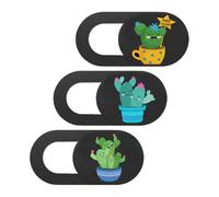 UTHCLO Cache-Webcam Coulissant Cactus Dessin Animé Abs Vert 3pcs | Protection Vie Privée, pour Webcam et Caméra, Usage Maison ou Entreprise, Lot de Trois Pièces