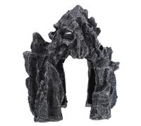 UTHCLO Cachette Sécurisée, Grotte Reptiles Refuge pour Noire en Résine Décoration Spéciale Simple Crée Une Atmosphère Sombre pour Terrariums pour Aquarium Serpent