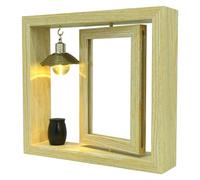 UTHCLO Cadre Photo Commémoratif Rotatif en Bois avec Urne Beige pour Cendres, Design Chic et Stable, pour Souvenirs de Familles Disparues ou Animaux Domestiques