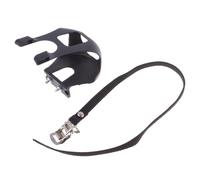 UTHCLO Cale-Pieds de Vélo Améliore la Sécurité en Plastique Noir avec Sangles Fixes Antidérapantes Lot de 2 et Résistant à l'usure pour Pédales pour VTT et Vélo de Route