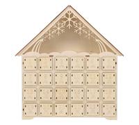 UTHCLO Calendrier Lumineux en Bois à 24 tiroirs décoration de Noël Rustique avec LED intégrées Calendrier de Compte à rebours de Table pour Noël 2026 Maison de Village