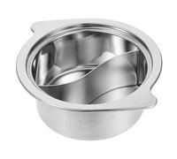UTHCLO Casserole Acier Inoxydable pour Fondue Chinoise Batterie Cuisine Tout Feux Pot Deux Compartiments pour Cuisson Uniforme et Accessoire Multi Usage pour Hot Pot à