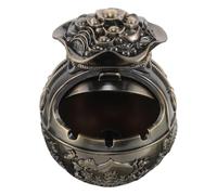 UTHCLO Cendrier en Alliage de Zinc Design Poisson Rétro Décoratif Vintage avec Couvercle Coupe-Vent Robuste et Portable pour Balcon ou Maison