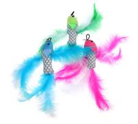 UTHCLO Chat Taquin en Peluche Forme Poisson 3 Pièces, Flexible et Doux, pour Jouer et Exercer Votre Chat ou Chaton à L'intérieur Couleur Aléatoire