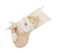 UTHCLO Chaussette de Noël Suspendue Décorative Blanc avec Poche Cadeau pour Bonbons et Surprises Décoration Festive de Noël