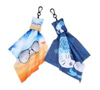UTHCLO Chiffons Microfibre Réutilisables pour Lunettes et Écrans, Lot de 2, 9 X 4 CM, Nettoyage Portable Porte-Clés, pour Verres de Lunettes de Soleil et Téléphones
