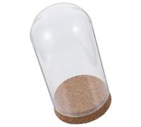 UTHCLO Cloche en Verre 8x15 Cm avec Bouchon en Liège, Couverture Délicate pour Fleurs Éternelles, Décoration Artisanale de Bureau, Dôme Transparent pour Exposition et Micro-paysages