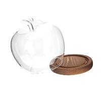 UTHCLO Cloche Verre Forme Pomme avec Socle Vintage Décoration Poussière pour Objets Art et de Bijoux