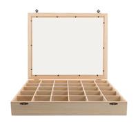 UTHCLO Coffret de Présentation pour Collection de Roches avec Couvercle Transparent, Boîte en Bois Compartimentée 30 Cases, Organisateur Porte-spécimens Minéraux et Cristaux pour Usage