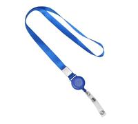 UTHCLO Cordon Tour de Cou Bleu pour Badge et Carte D'identité, Lot de 4 Pièces en Polyester et Abs, Design Pratique et Matériau de Sécurité Travail et L'école