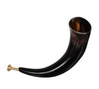 UTHCLO Corne de viking en véritable bœuf - Corne d'appel historique avec son profond puissant - Compact et léger - Pour les pirates, les fêtes cosplay et les aventures en plein air - Corne viking