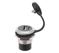 UTHCLO Coupleur USB 2.0 à Montage sur Panneau sans Soudure en Alliage de Zinc et Plastique, Connecteur Industriel Étanche pour Installation Traversante de Charge