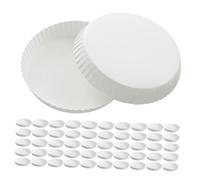 UTHCLO Couvercles Jetables En Papier 100 Pcs 7,5 Cm Blancs Étanches Anti-déversement Recyclables Pour Gobelets à Cappuccino Thé Smoothies Usage Unique Hôtel Restaurant Exposition
