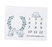 UTHCLO Couverture Mensuelle pour Bébé 100X85 CM Fond Photographique en Flanelle Verte Motifs Feuilles Tissu Doux et Lavable Couverture Multifonction pour Photos de Croissance et Éveil