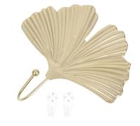 UTHCLO Crochet Mural Décoratif en Fer Doré Forme Feuille pour Suspendre Manteaux et Chapeaux, Style Nordique Élégant pour Salle à Manger ou Couloir