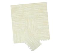 UTHCLO Dalles De Sol En Mousse Eva Emboîtables Pour Garçon Et Filles, Tapis De Jeu Imitation Bois Blanc 30x30x1 Cm, Épais, Antidérapant, Pour Ramper Et Jouer En Intérieur, Lot De 10 Pièces Bordures