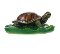 UTHCLO Décoration Flottante en Résine pour Bassin Extérieur - Tortue de Simulation sur Feuille de Lotus - Ornement Aquatique Réaliste pour Fontaine et Bassin à Poissons - 1 Pièce