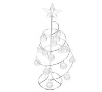 UTHCLO Décoration Sapin Noël avec Cristal Argenté Ornement de Table pour Bureau Salon et Vitrine Élément et Élégant pour Ambiance de Noël