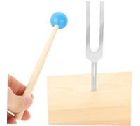UTHCLO Diapason Aluminium avec Marteau Expérimental Physique Diapason Musical Vibration avec Base Bois Stable pour Enseignement et Pratique