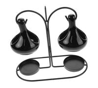 UTHCLO Diffuseur Huile Essentielle Noir Double Suspension Verre Résistant à Haute Température Brûleur de Cire et Support pour Bâtons Parfumés pour Décoration Intérieure Moderne