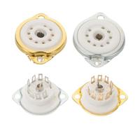 UTHCLO Douille Tube Céramique 9 Broches Petite Taille, Lot de 4 Pièces, Embase Tubulaire pour Amplificateur Audio, Accessoires Robustes pour Tubes Électroniques à Vide