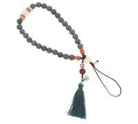 UTHCLO Dragonne de Téléphone Portable Ethnique Rétro en Agate Naturelle Verte Ombrée Corde Anti-Perte Résistante Style Vintage pour Sécuriser Smartphone et Accessoires Bracelet