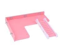 UTHCLO Échelle à Hamster pour Petits Animaux en Bois Synthétique Rose Plateforme et d'escalade pour Décorer la Maison des Hamsters et Écureuils