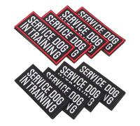 UTHCLO Écussons pour Harnais de Chien D’Assistance à Fixation Auto-agrippante, Lot de 8 Set de Patchs Brodés 9x4 Cm Noir et Rouge, Compatibles Gilet de Dressage et Harnais pour