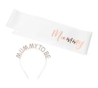 UTHCLO Ensemble Bandeaux à Paillettes pour Future Maman, Écharpe D’Épaule Ajustable en Tissu Doux, Couleur Dorée, Accessoires pour Shower Fille et Décorations de Fête Prénatale, Coffret