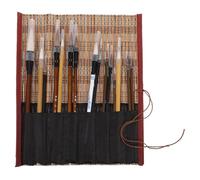 UTHCLO Ensemble de 15 Pinceaux de Calligraphie Chinoise Professionnels Manche Ergonomique en Bambou Kit Complet pour Peinture et Écriture Traditionnelle Coffret pour Débutants et